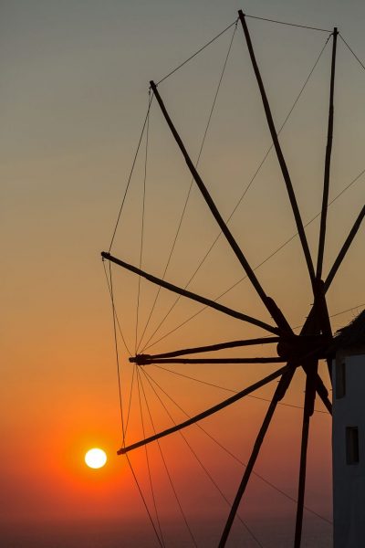 Windmühle in Oia, Santorin